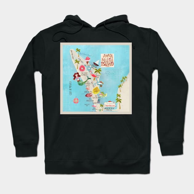 Anna Maria Island Florida//custom island map design and pattern Hoodie by Bridgett3602